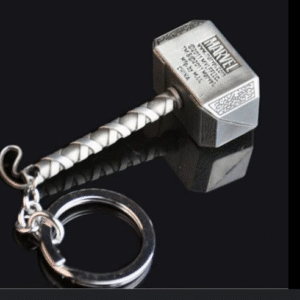Thor Hammer Marvel Avengers Superhero Silver Metal Ring Key Chain